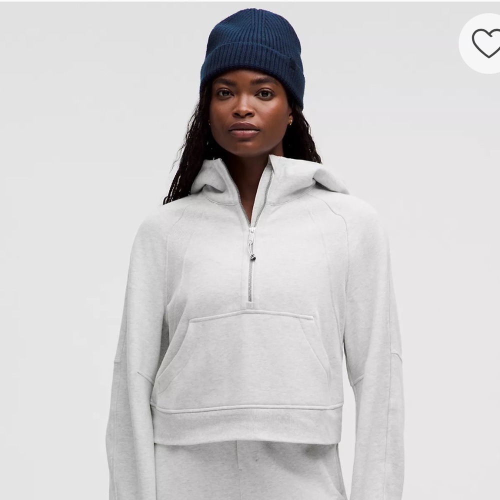 Lululemon Oversize Scuba Half Zip - white